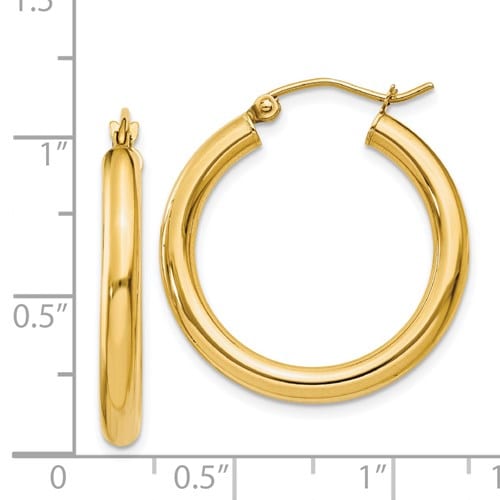 Yellow gold hoop earrings