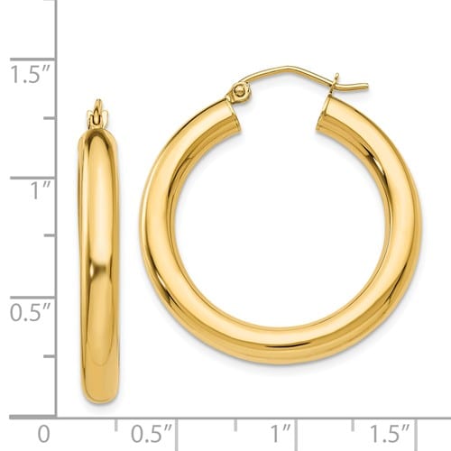 Yellow gold hoop earrings