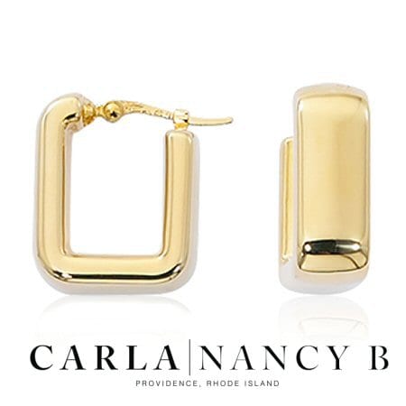 Squared Hoop Earrings in 14 Karat Yellow Gold
