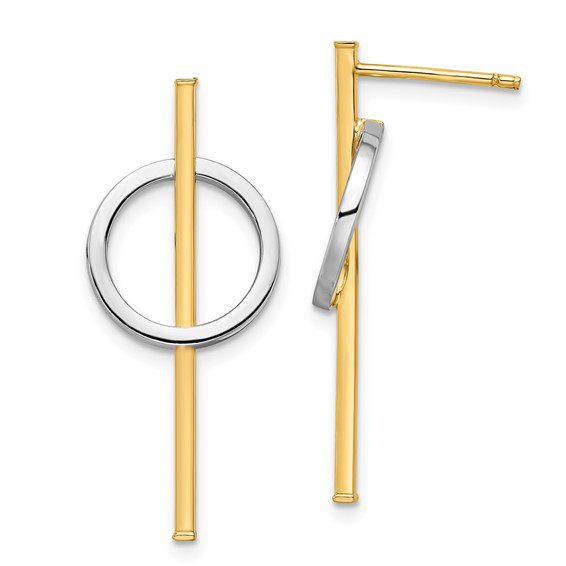 LE2112 Dangle (Two Tone) Earrings