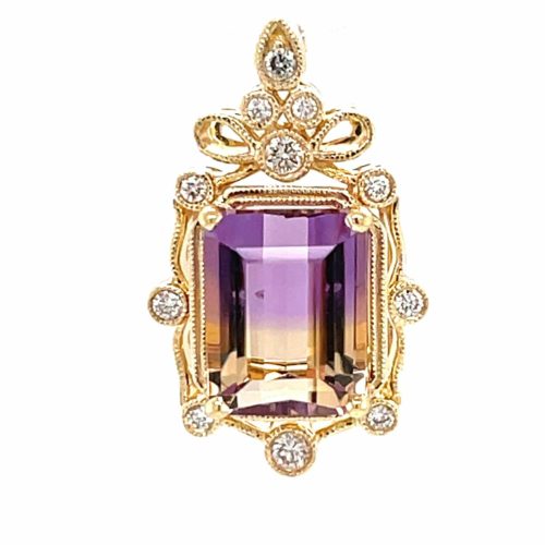 Ametrine & Diamond Pendant