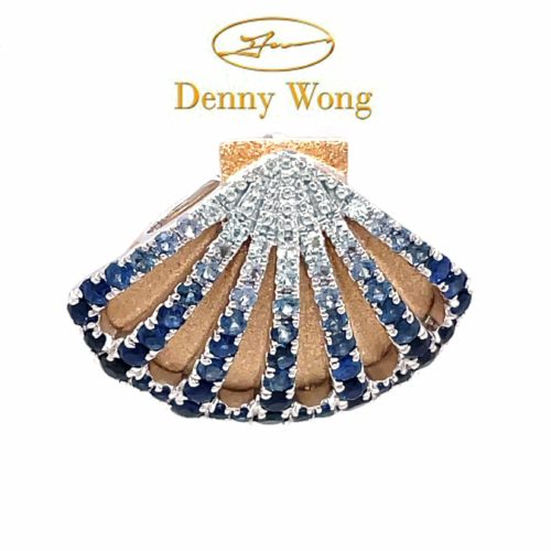 Sapphire (Blue and White) Shell Pendant