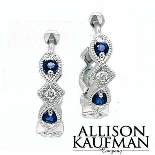 Sapphire and Diamond Hoop Earrings