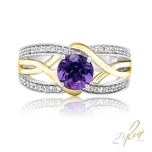 Amethyst & Diamond Ring