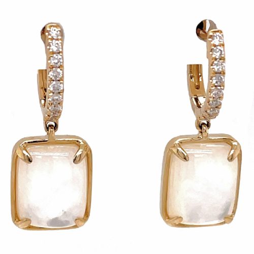 Mother of Pearl & Diamond Earrings