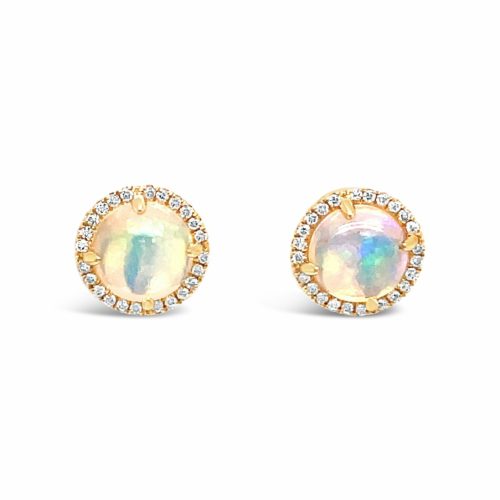 Opal & Diamond Earrings