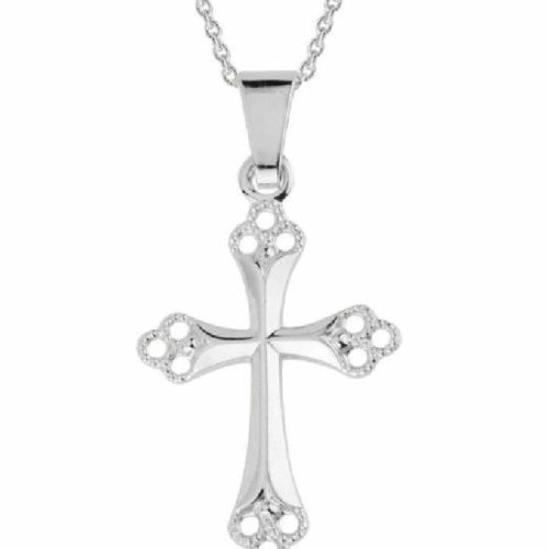 Cross Necklace in 14k white gold