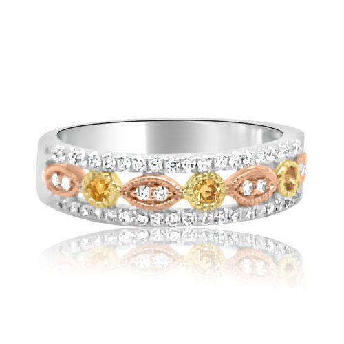 tri-color diamond band