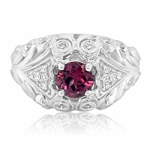 Garnet (Rhodolite) & Diamond Ring
