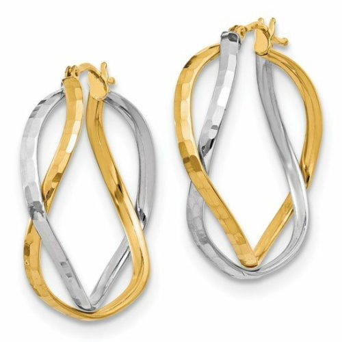 Hoop (Two Tone Criss-Cross) Earrings