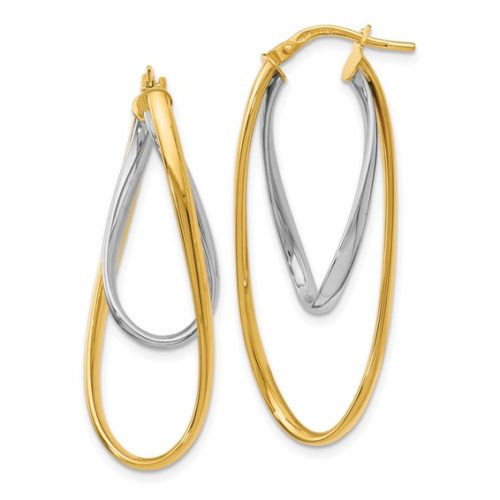Hoop (Two Tone Oval) Earrings